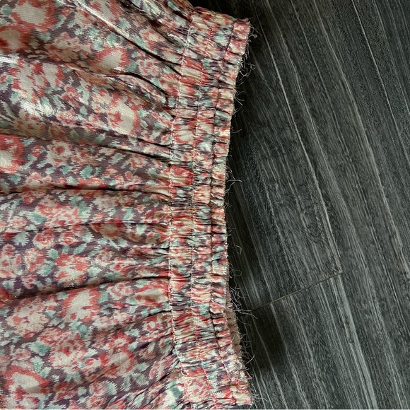 LoveShackFancy Silk Pomegranate Floral Metallic Skirt - Picture 8 of 14